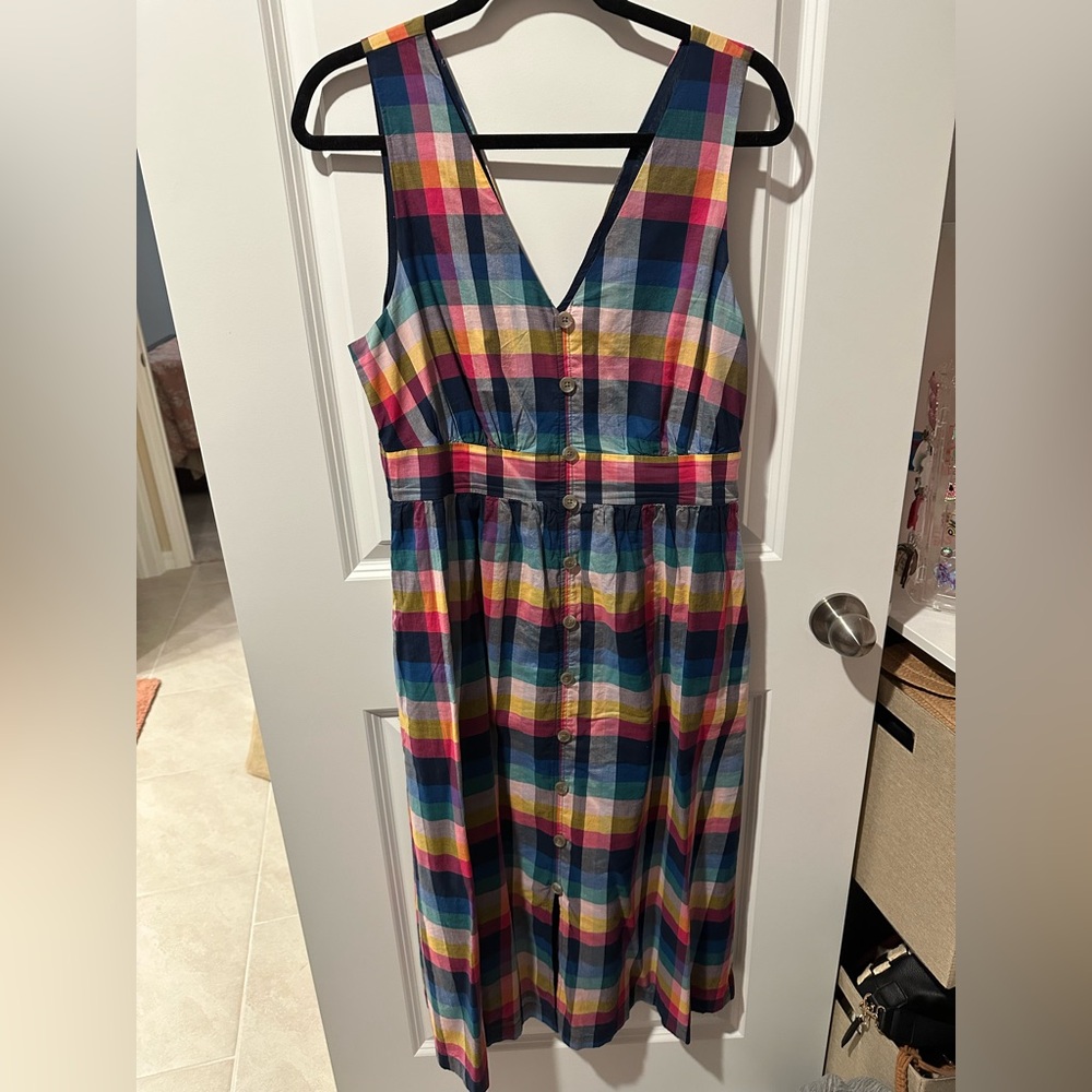 J. Crew Colorful Plaid Button-Down Dress